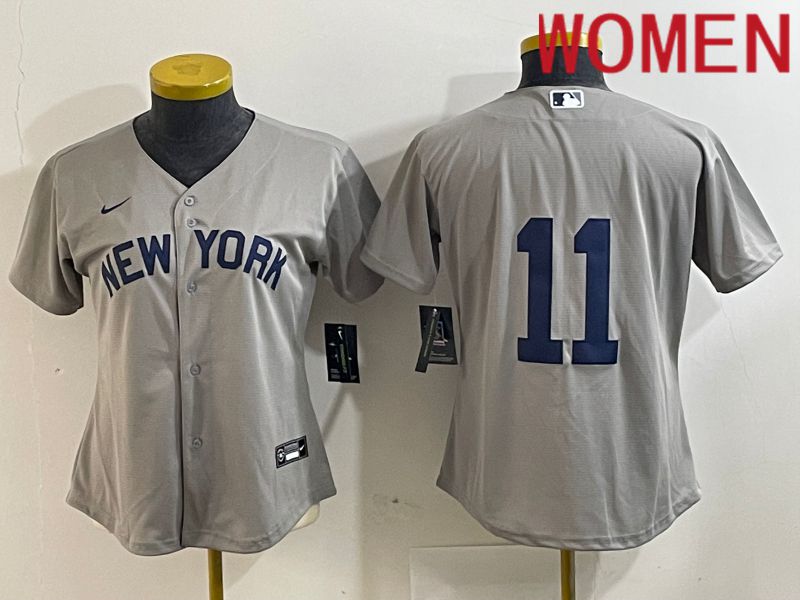Women New York Yankees #11 Volpe Grey Nike Game 2024 MLB Jersey style 7